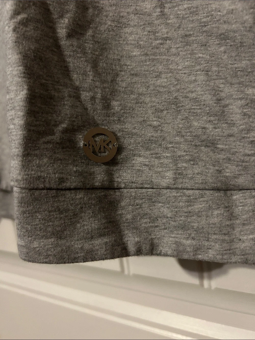 Michael Kors Light Gray Hooded V-Neck Pullover